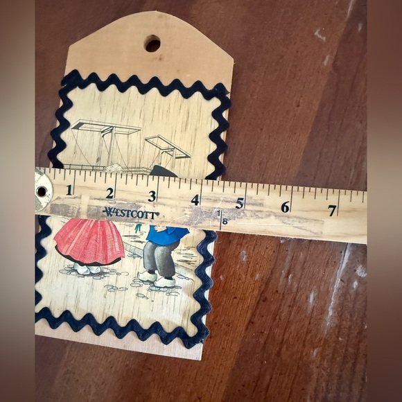 Vintage Wood Post Card 1974 From Holland And Germany Dutch Children Wall Decor - Picture 6 of 7